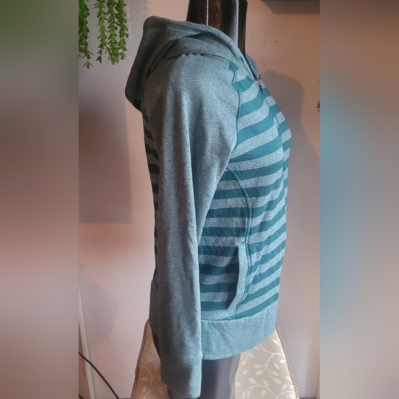 Adidas Green Striped Zip Up Hoodie S - Picture 4 of 7